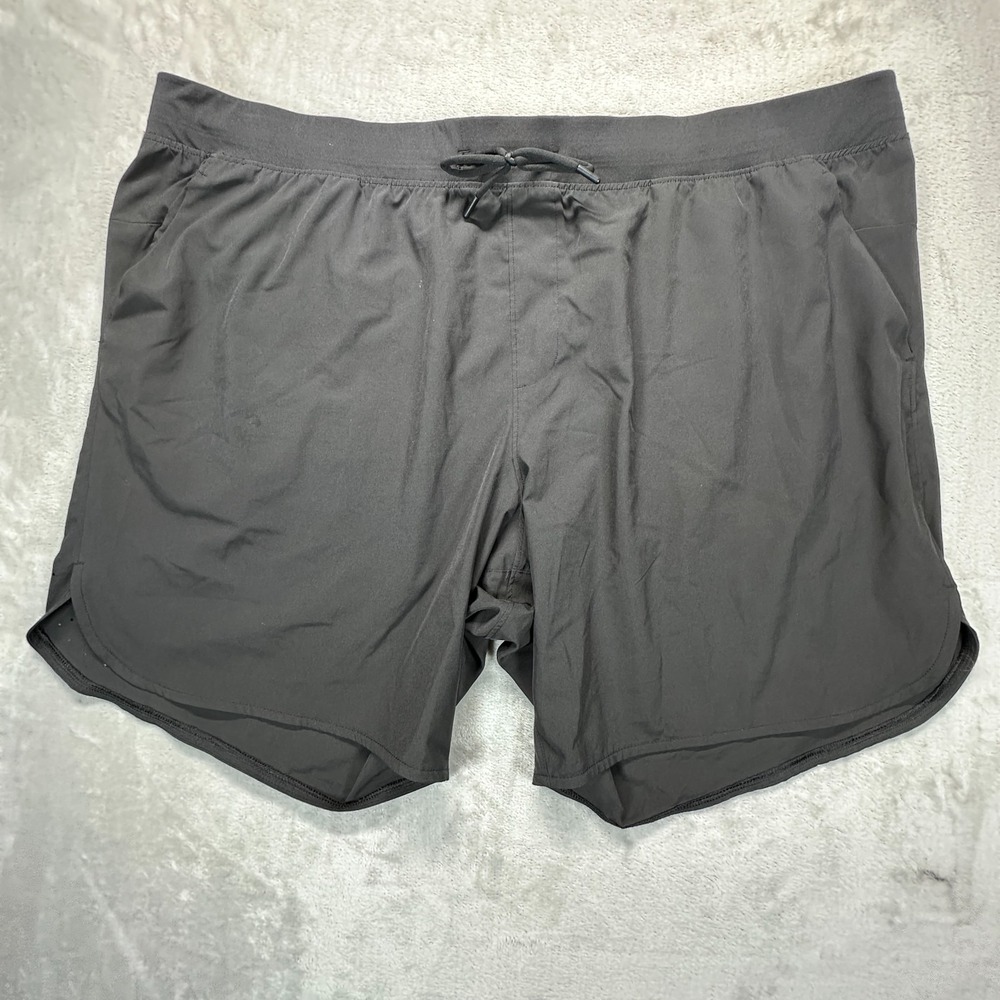 Athletic Works Shorts Mens 3XL Black Stretch Pleated Gym Running Dolphin Hem